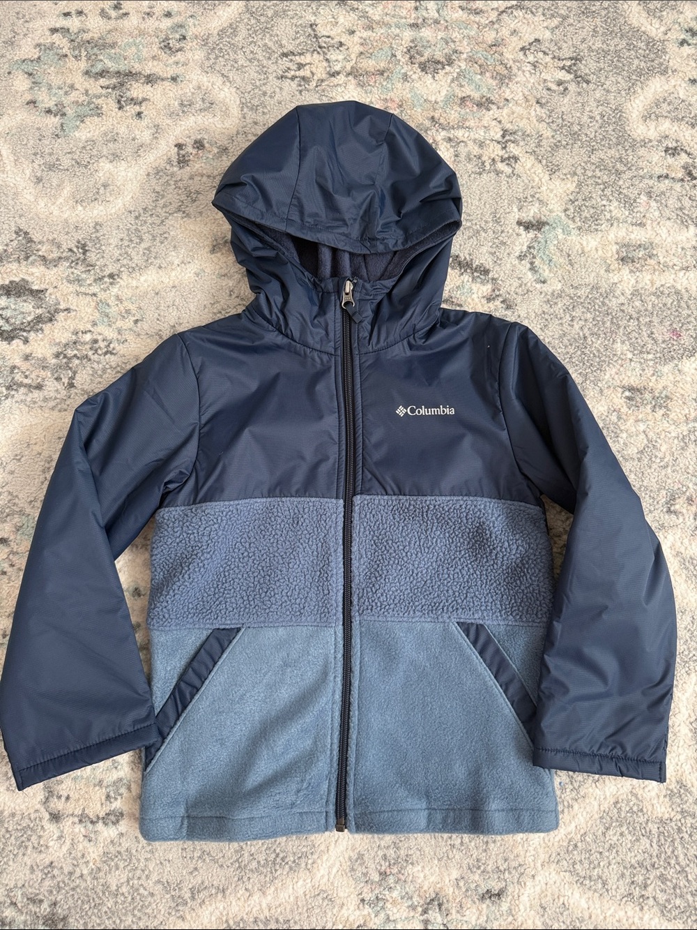 Boys Columbia Fleece Zip Up Jacket Size XS 6/7